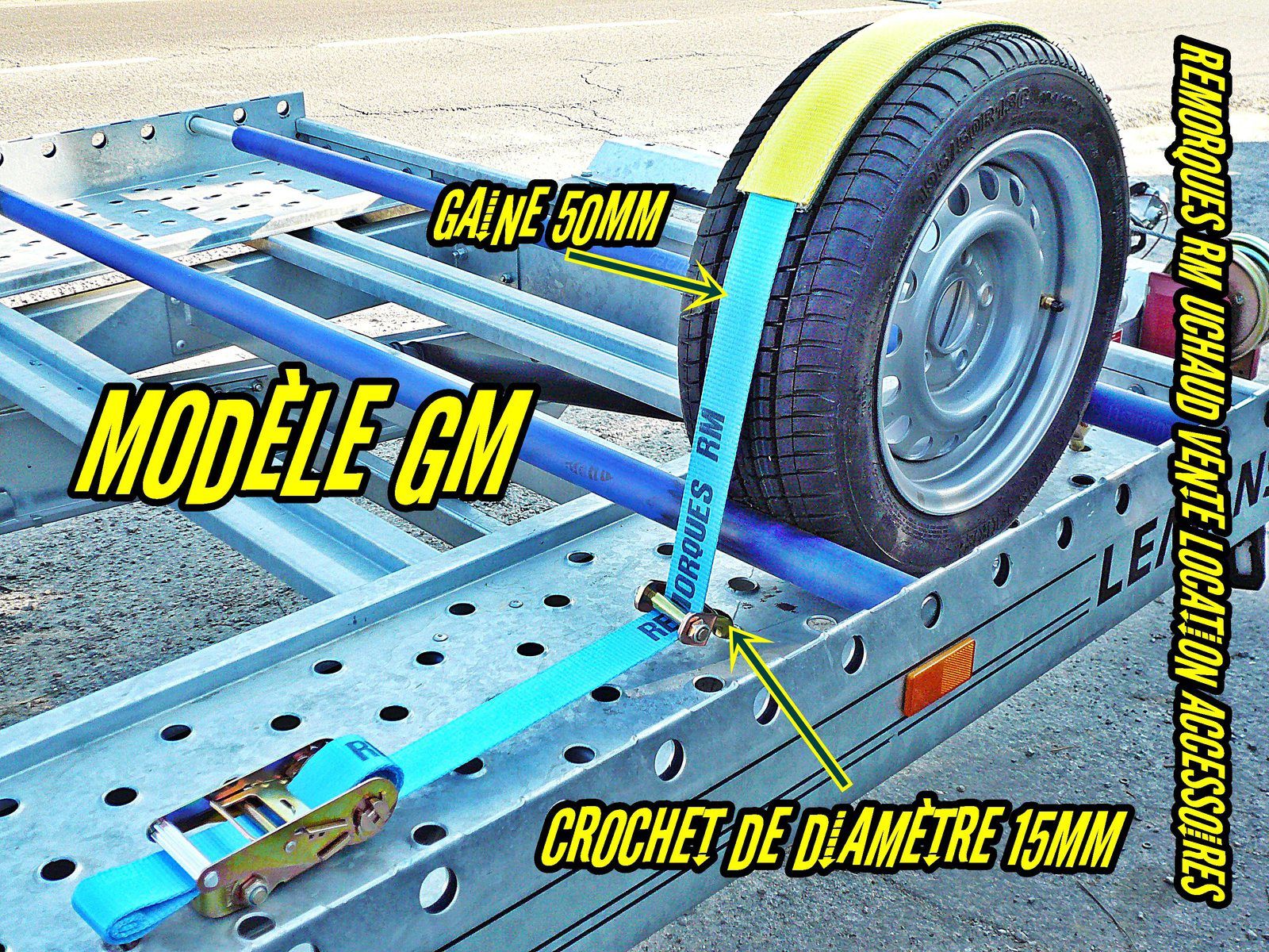 4 sangles pour remorque auto